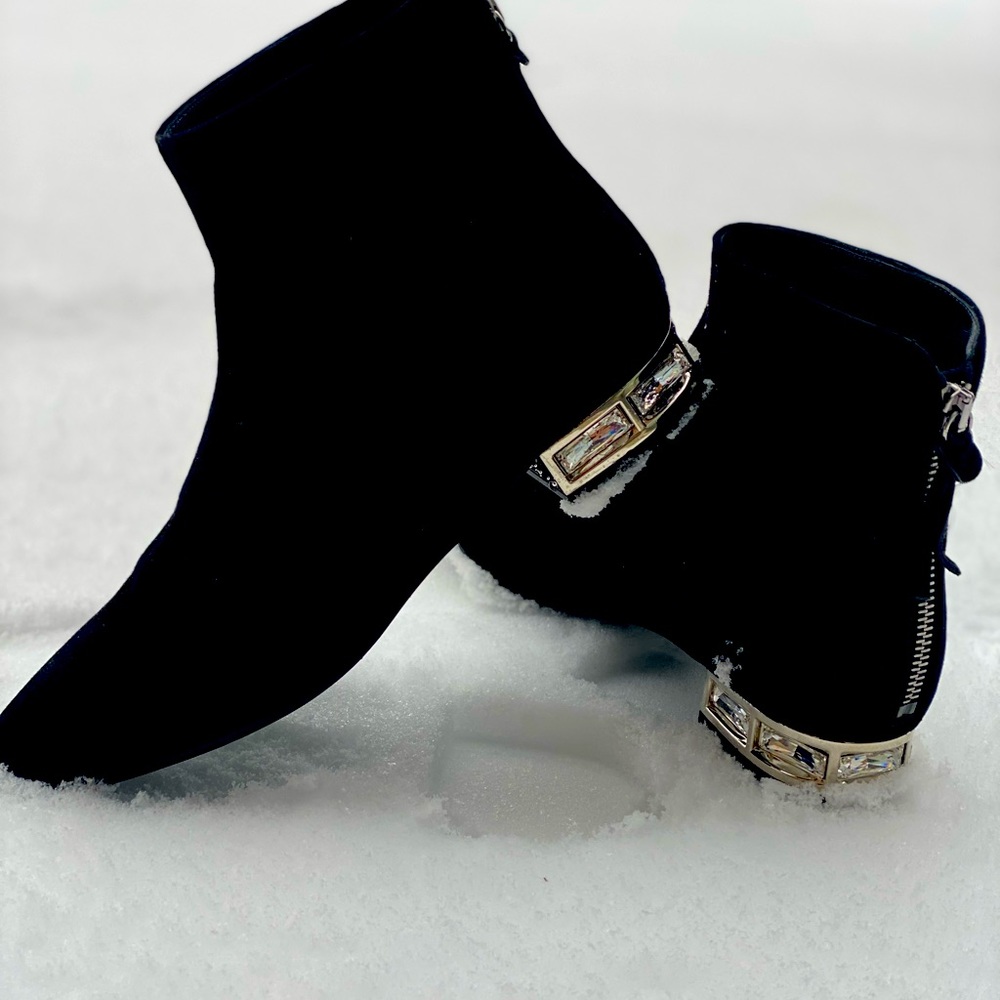 Miu Miu Crystal Heel Suede Boots